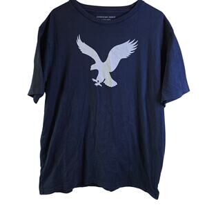 American Eagle Mens Large Navy Blue Super Soft Standard Fit Graphic T-Shirt